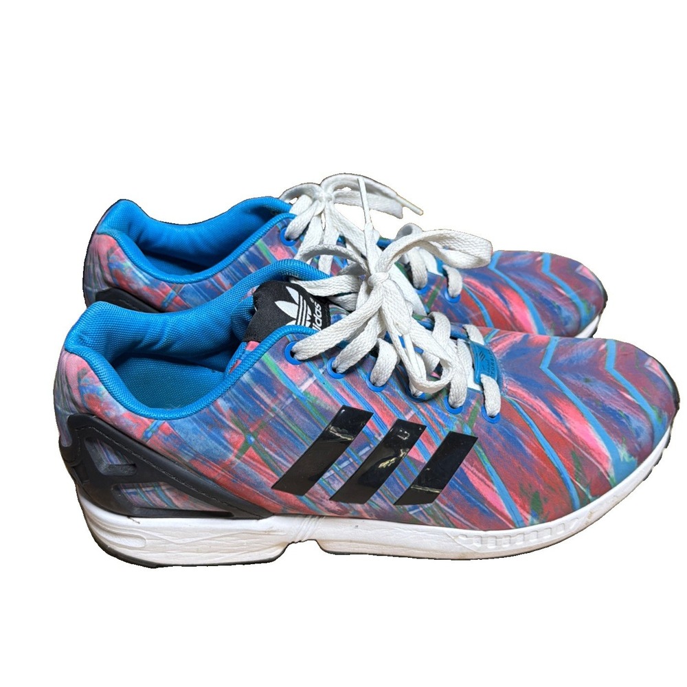 Adidas Torsion ZX Flux Paint Mens Shoes Sneakers Blue Multicolored 10.5
